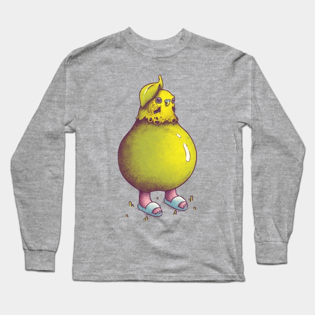 Pearrot - Cute Budgie Pear Parrot | Parakeet Budgerigar Birb TikTok Meme Long Sleeve T-Shirt by anycolordesigns